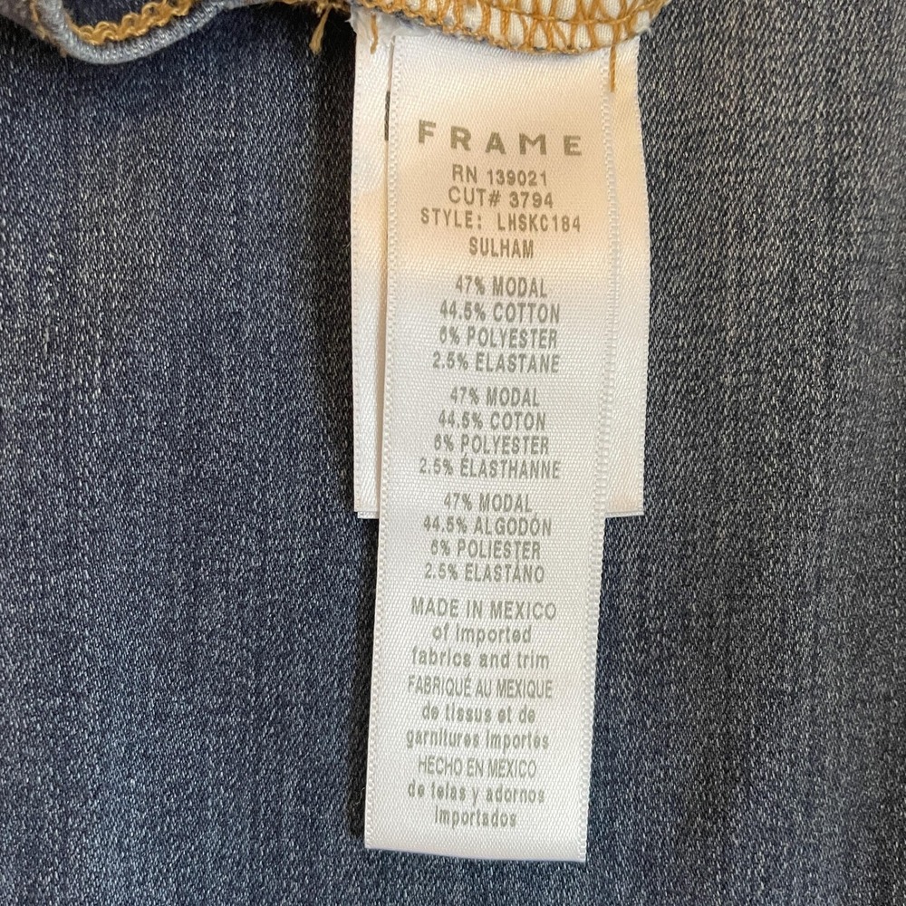 Frame Le High Skinny‎  Crop Jeans Women 26 Blue Stretch Denim Ankle Mid Rise - Picture 10 of 11